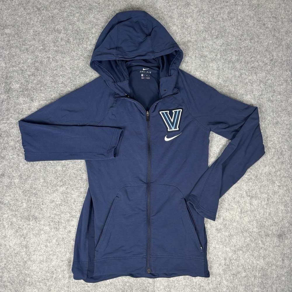 Villanova Wildcats Hoodie Womens Xs Blue NCAA Basketball Nike Dri Fit Full Zip